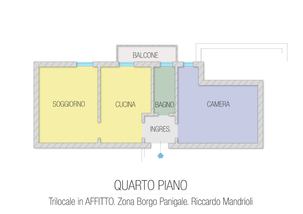 Trilocale in affitto via Biancolelli Bologna